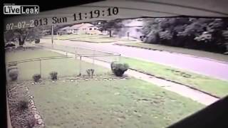 Surveillance cameras capture house explosion