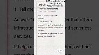 GCP cloud interview questions and answers in detail #mnc #technology #interview#cloud#tech#education