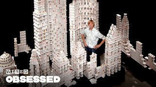 How This Guy Stacks Playing Cards Impossibly High | Obsessed | WIRED screenshot 5