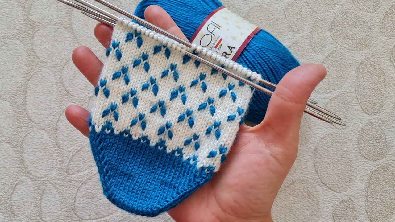 İki renkli desenli kolay beşşiş patik yapılışı ✅️ #beşşişpatik  ✅️ @divapatik