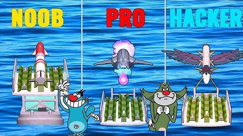 Noob vs Pro vs Hacker oggy and jack in boom rocket 3d||oggy game