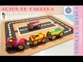 Como hacer autos y pista de carrera-reciclados - car and race track - DIY -carton y rollo de papel