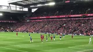 LFC FANS SING MO SALAH SONG ON THE KOP DURING LIVERPOOL 2 VS 0 CHELSEA WIN | Liverpool FC Chants