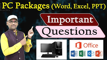 Important Questions- PC Packages | IMP Questions PC Packages (Windows, Word, Excel, PPT) in Hindi
