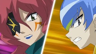 Gingka & Kyoya Vs Damian & Jack - Galaxy Pegasus &Rock Leon Vs Hades Kerbecs & Evil Befall - Bmm