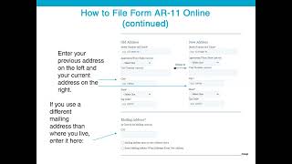 Change of Address Recording (English)