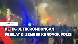 Detik-detik Rombongan Pesilat di Jember Keroyok  Polisi