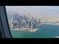 Boeing B777 Qatar Airways taking off from Doha towards London Heathrow QR7 A7-BEU Scenic Views