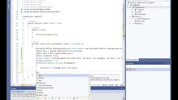 how to read docx file in C# using Microsoft.Office.word.Interop