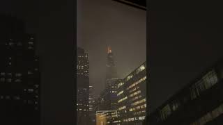 Lightning Strikes Chicago's Willis Tower During Storm