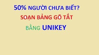 Soạn bảng gõ tắt với Unikey | Gõ máy tính siêu tốc thật đơn giản