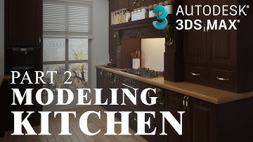 Kitchen Modeling design in 3ds max tutorial Vray photoshop Part 2