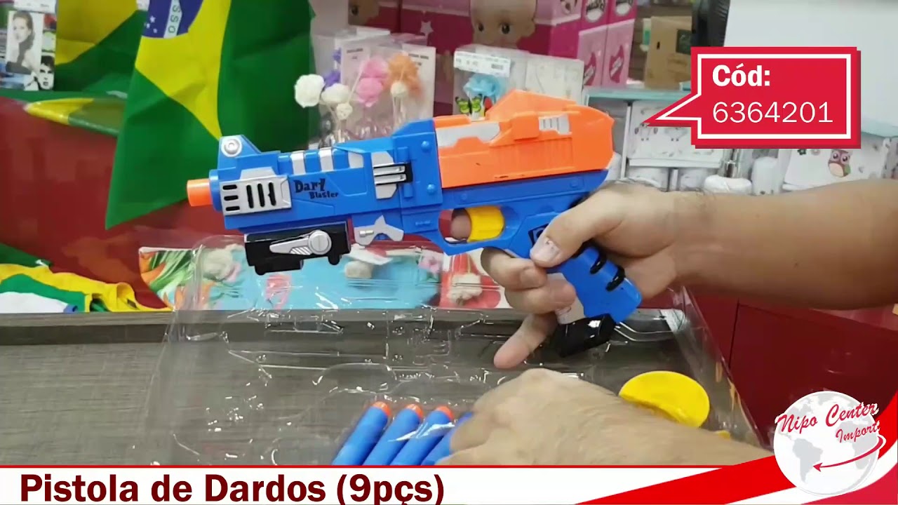 Arminha com Máscara Brinquedo Lança Dardo Pistola