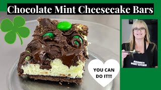 How to make Chocolate Mint Cheesecake Bars l Recipe l Step by Step tutorial l Easy Dessert