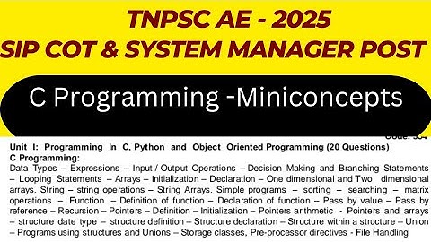 Miniconcepts - SIPCOT&System manager post in TNPSCAE CTSE-2025 #tnpscae2025 #eee#ece#sipcot#courses