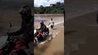 Crossing the Symaphande Pan Bridge in Gwembe district of Southern province of Zambia