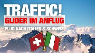 Traffic, Glider kreuzt meinen Anflug | UL Flug nach Italien & Schweiz