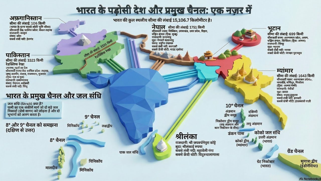 India and Its Neighbouring Countries | भारत और उसके पड़ोसी देश | Geography