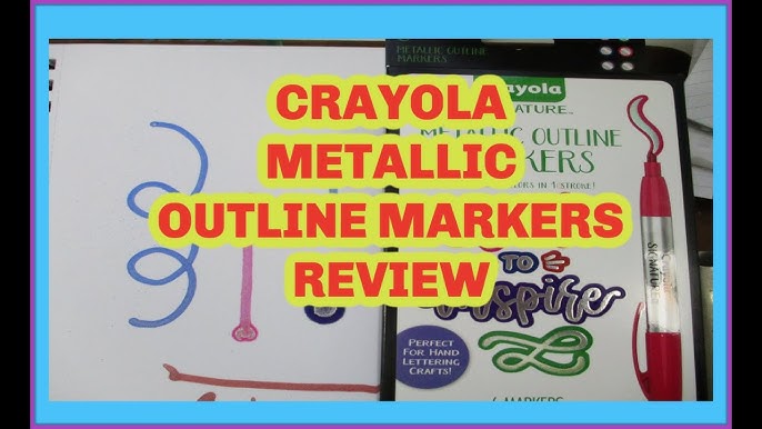 Metallic Outline Paint Markers, 20 Colors Shimmer Outline Markers Pens,  Signature Metallic Outline Paint Markers