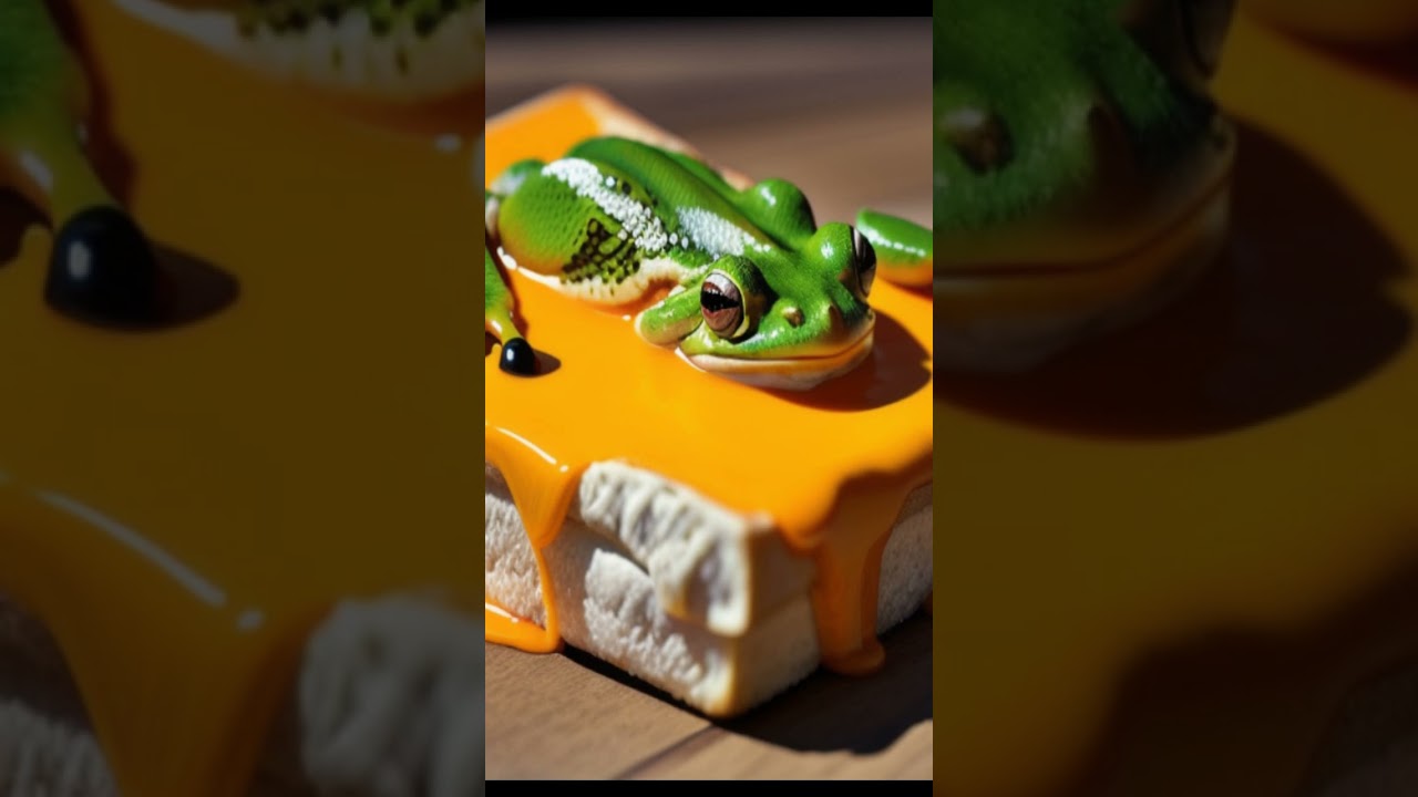 Frog Cheese Bread 2 ,AI Art illustration  