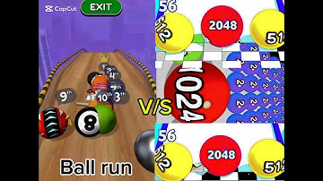 Ball merge 2048 v/s Ball run 2048 android and ios gameplay brain teaser