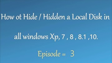 How to Hide/Hidden local disk / Hard Drives in [Urdu / Hindi].