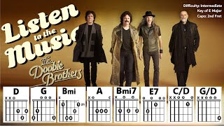 How to Play "LISTEN TO THE MUSIC" by The Doobie Brothers (Capo 2) | Intermediate Guitar Play-Along