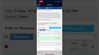 Making Tee Times in the ForeTees App