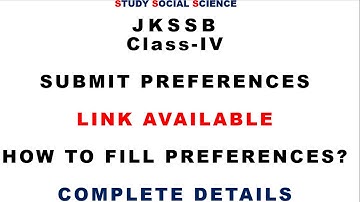 JKSSB CLASS-IV How to Submit preferences Complete Process