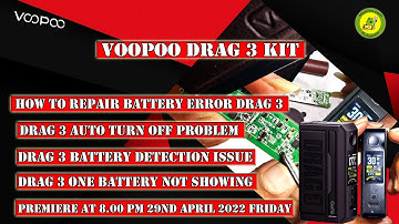 VOOPOO Drag 3 Kit | How To Repair Battery Error drag 3 | Drag 3 Battery Detection Issue | Promo
