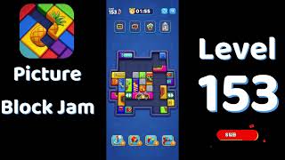 Picture Block Jam Level 153 Walkthrough 🧩🎮 | Puzzle Gameplay & Solution | Solutionguruji