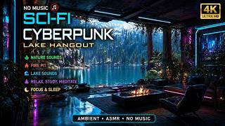 4K Cyberpunk Lakeside Hangout Ambience (8 HOURS) 🔥 No Music ASMR for Deep Sleep, Study & Relaxation screenshot 5
