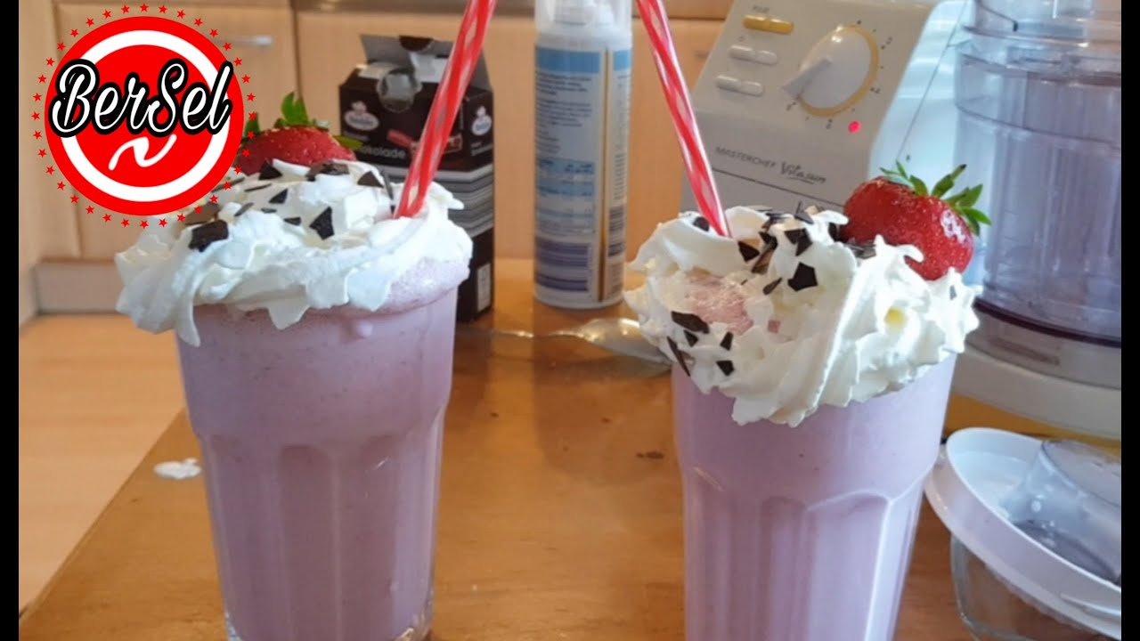 Strawberry Milkshake/Erdbeere Milchschake/Çilekli Süt - YouTube