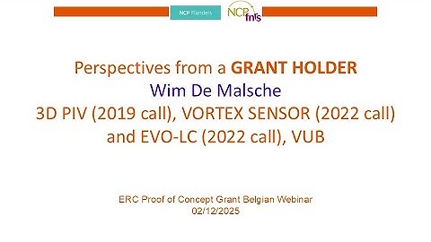 Dec 2025 – Wim DE MALSCHE (ERC Proof of Concept grant Holder)