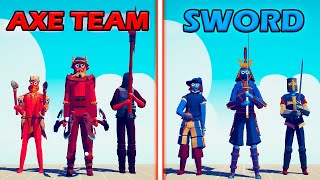 AXE TEAM vs SWORD TEAM - Totally Accurate Battle Simulator | TABS