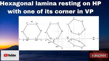 Hexagonal lamina resting on HP with one of its corner in VP Engineering Graphics/ Engg Visualization