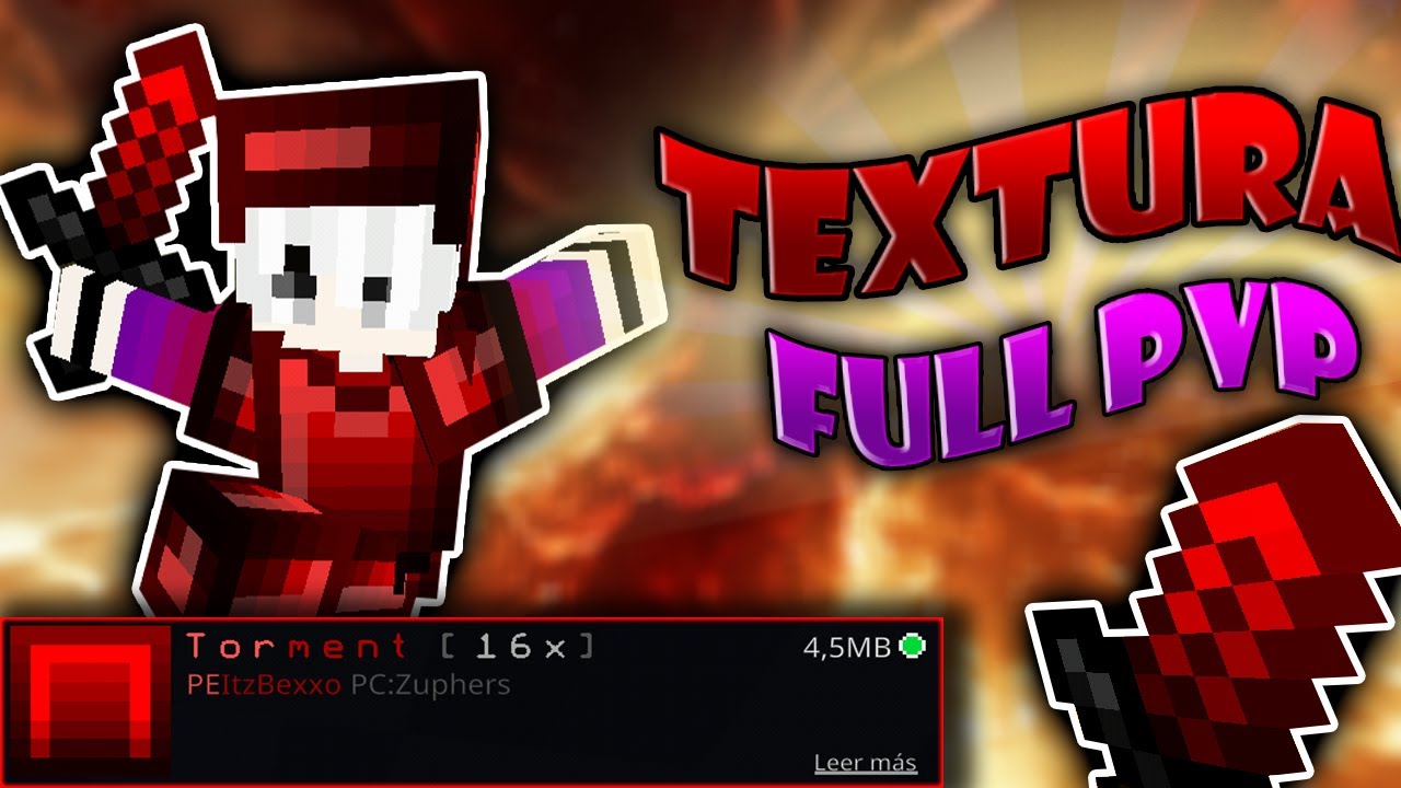 TORMENT Texture Pack [16x16] FULL FPS+ || MCPE & WIN10 (1.14+) - YouTube