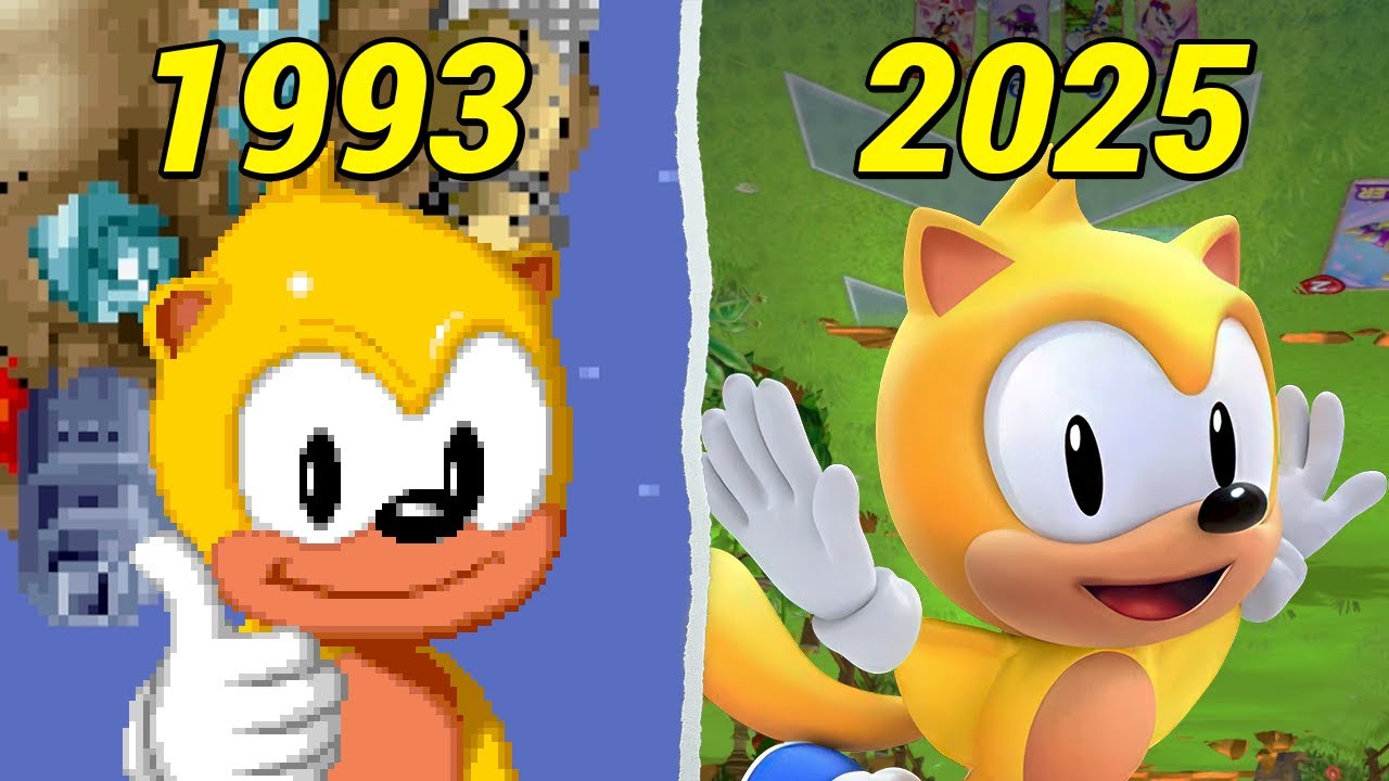 🪂 Evolution of Ray the Flying Squirrel (1993–2025)