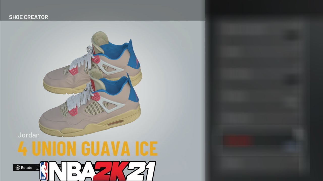 NBA 2K21 Shoe Creator Jordan 4 Union Guava Ice 🔌🔥👟 - YouTube