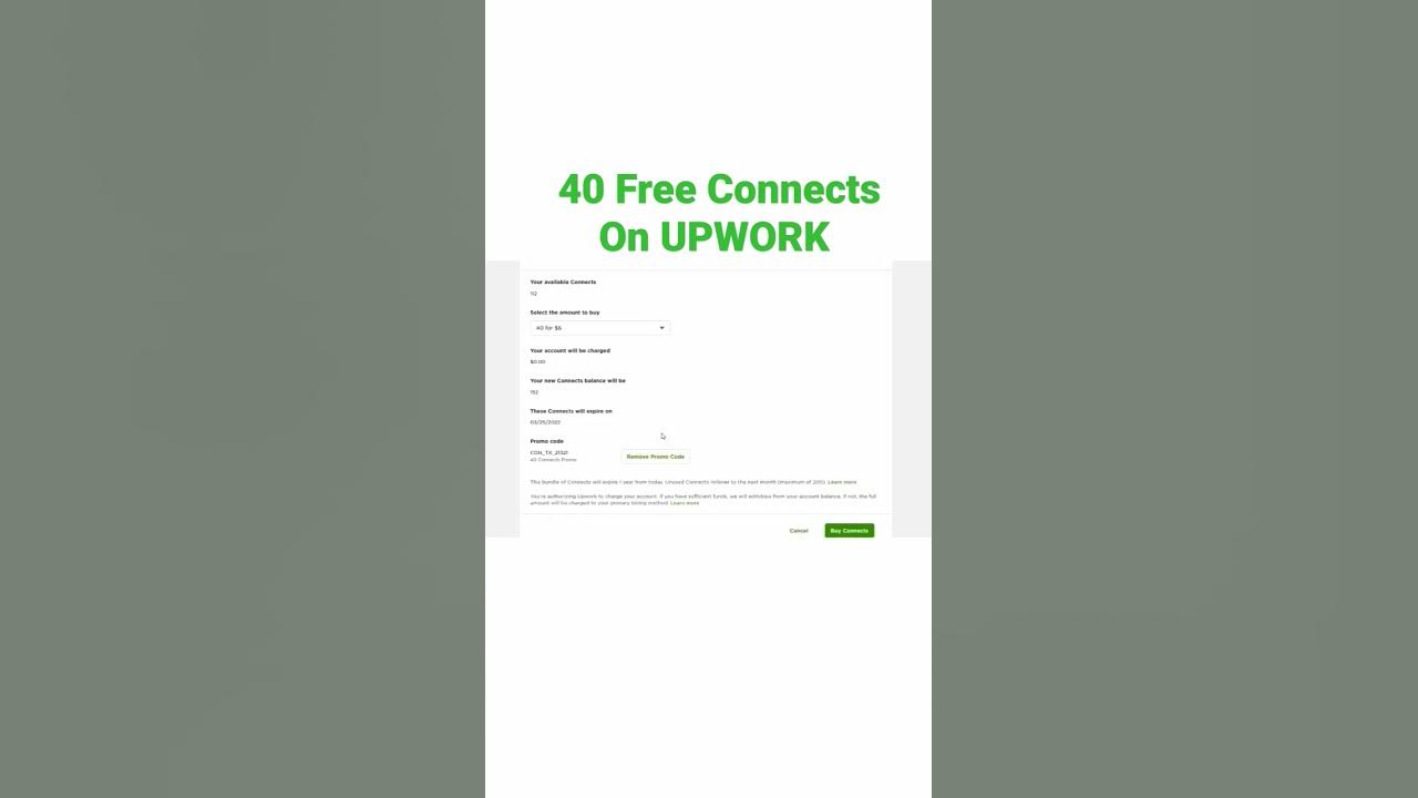 Upwork Free Connects Promo Code 2024 Get 40 Free Connects on Upwork Upwork Free Connects Promo Code 2024 Get 40 Free Connects on Upwork