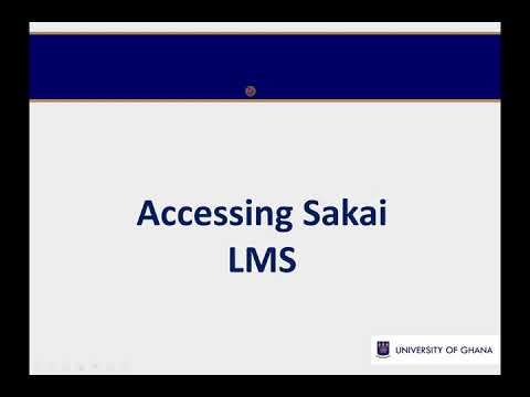 Introduction To Sakai Learning Management System