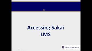 Introduction To Sakai Learning Management System