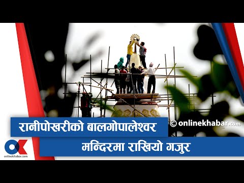 रानीपोखरीको बालगोपालेश्वर मन्दिरमा राखियो गजुर || onlinekhabar.com