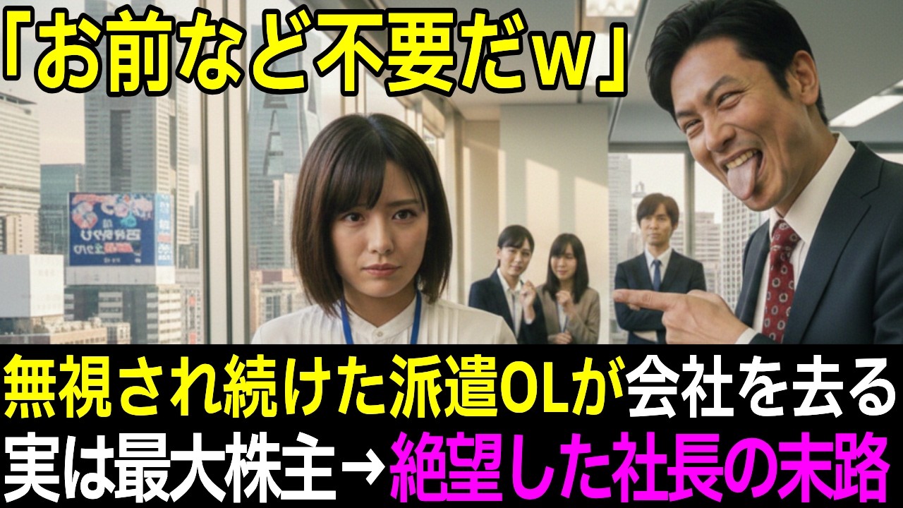「お前なんかいなくても会社は回る」無視され続けた派遣OLが荷物をまとめた瞬間…実は筆頭株主と判明し社長が蒼白で必死に引き止めた理由【スカッとする話】【面白きかな人生】