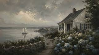 Coastal Cottage by the Sea 🌊 | Vintage New England Seaside Painting | Hydrangea Cottage Decor screenshot 1