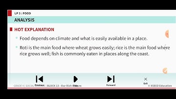CLASS 4 SOCIAL SCIENCE, BLOCK 11.3 FOOD