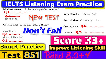 IELTS Listening Practice Test 2025 with Answers | Recent Exam - 851