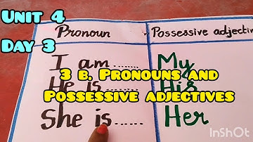 Unit 4 Term 3/Day 3/3b.Pronouns and possessive adjectives I- my He-his she-her/Englishennum Ezhuthum