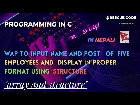 C program to input name and post of five employees and display in proper format using structure |