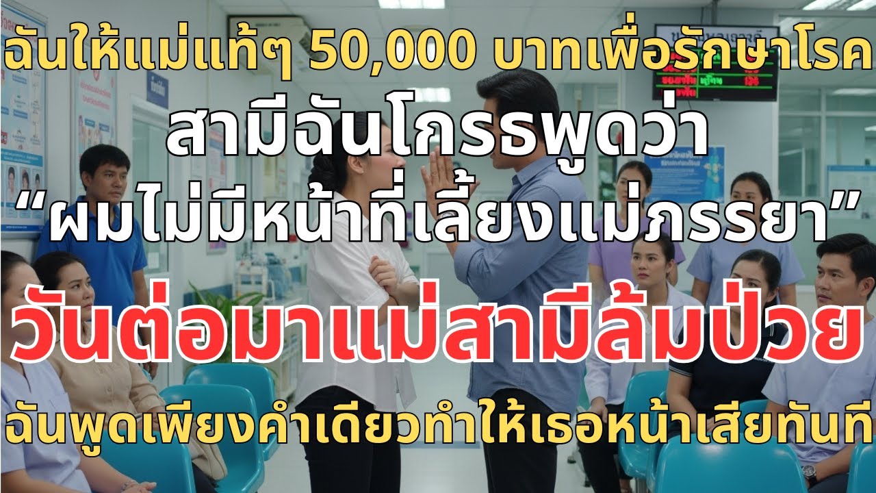ฉันให้แม่แท้ๆ 50,000 บาทเพื่อรักษาโรค แต่สามีโกรธพูดว่า “ผมไม่มีหน้าที่เลี้ยงแม่ภรรยา”